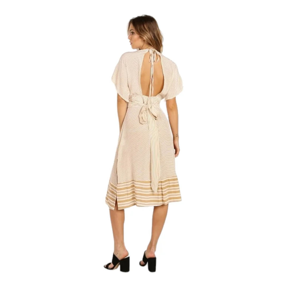 Faithfull the Brand Mustang Midi Dress in Camp Cove Stripe - US 4 - Picture 3 of 13